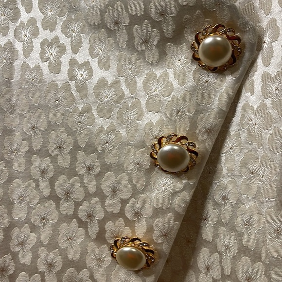 Ursula of Switzerland Vintage Floral Cream Skirt Set Sz 14 - Picture 6 of 12